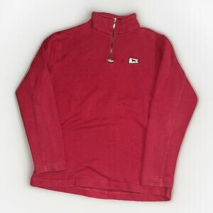 The Black Dog Quarter Zip Pullover Red Sweatshirt Large 23x28 Nantucket